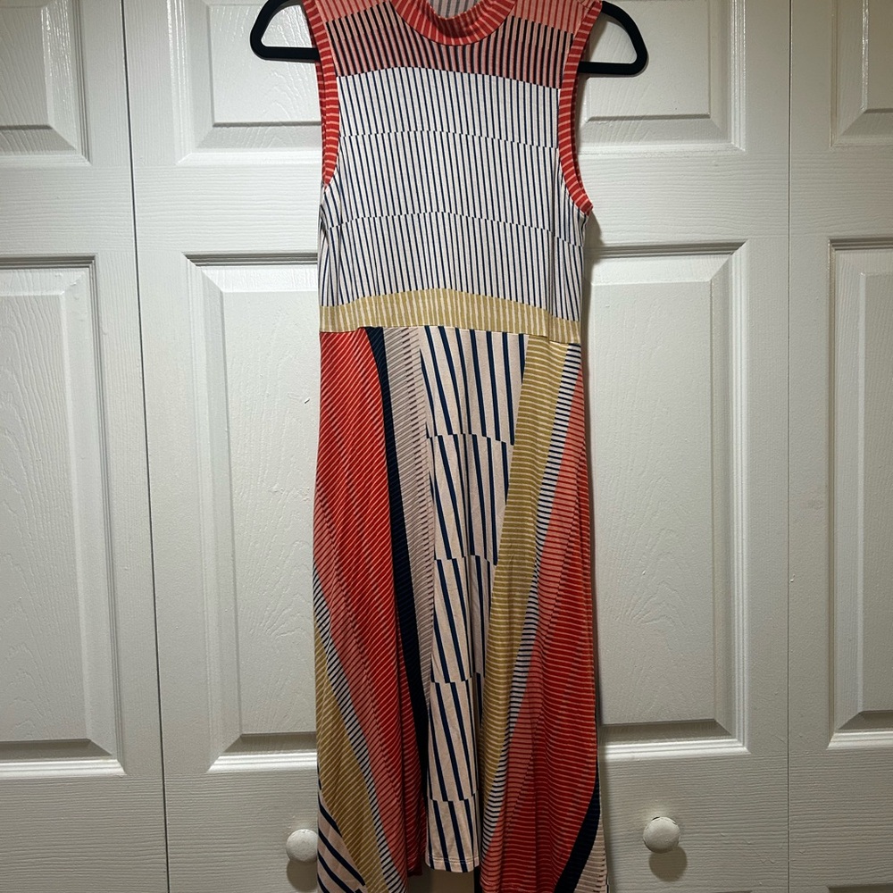 Maeve by Anthropologie Colorful Striped Sleeveless Midi Dress - Picture 11 of 13